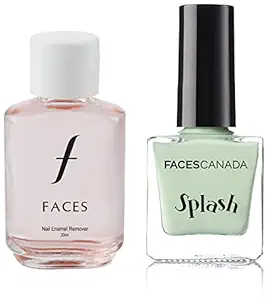Faces Canada Combo - Splash Nail Enamel Linty (8ml) & Nail Enamel Remover Transparent (30ml)