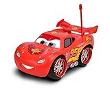 Mueve los ojos Cars - Rayo Mcqueen, Coche con Radio Control, Escala 1:16, Color Rojo (Dickie 3089573)