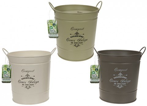 Komposteimer / Lebensmitteleimer / Abfalleimer, Vintage-Design, Blassgrün - 2