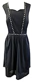 Schwarz (Skater Dress w/Studs) Skaterkleid mit goldenen Ziernägel. Gr.52