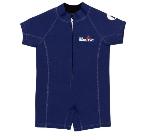 Two Bare Feet Classic Baby Wetsuit - Neoprene Swimsuit Ages 0 - 48 months (XS (6-12 months), Navy)