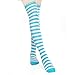 Produktbild HABI 1 Paar Gestreifte blau & weiß Kniestrümpfe Frauen über Knie-Lange Overknee Überknie  Strümpfe cosplay Kostüm