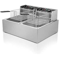 Olibelle 5000W 12L Friteuse Electrique En Inox Fryer Friteuse Cuve Avec Réservoir Amovible