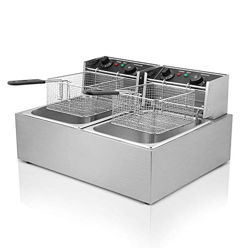 Olibelle 5000W 12L Friteuse Electrique En Inox Fryer Friteuse Cuve Avec Réservoir Amovible