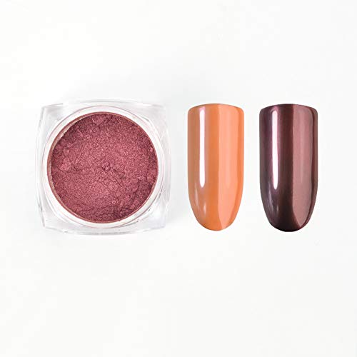 Polvo de uñas MEILINDS, 1 g, color oro rosa, cromo puro, efecto espejo, pigmento para decoración de uñas, polvo de purpurina