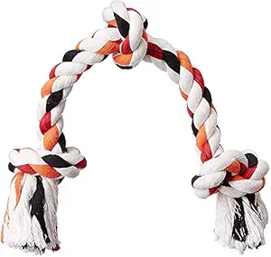 Shirlip Small to Medium Dogs with 3 Chew Knots - Extra Durable Cotton Rope Dog Chew Toy, Puppy Teething Toy (Color May Vary)