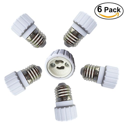 Eleidgs 6 Stück Lampensockel Adapter E27 auf GU10 für LED Lampen-Lampenfassung-Adapter Lampensockel Konverter