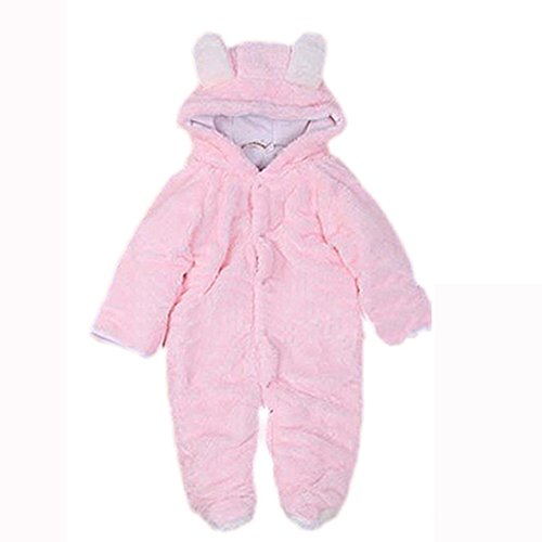 Mikistory Newborn & Baby Animal Romper Jumpsuit Todler All in One Snowsuit Outfit Coat Snowsuit 0-36 Months (12-18 months (Tag 90), Pink)