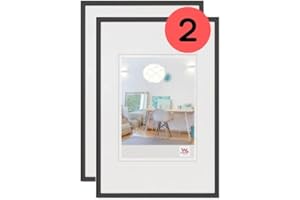 walther design Marco de fotos negro paquete doble de 20 x 30 cm, Marco de plástico New Lifestyle KV030BD