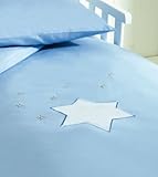 Saplings Blue Twinkle Star Cot / Junior Bed Duvet Cover & Pillow Case Set