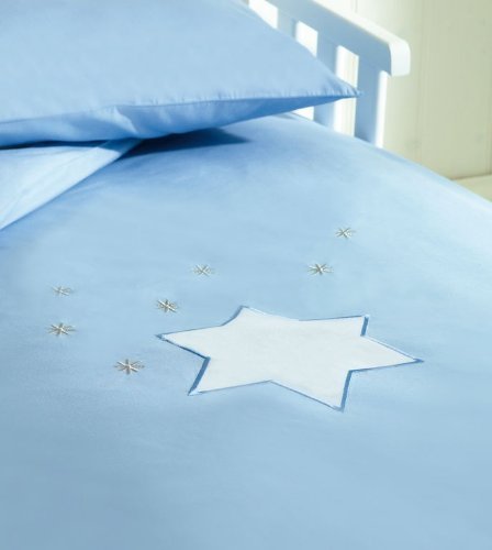 Saplings Blue Twinkle Star Cot / Junior Bed Duvet Cover & Pillow Case Set