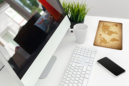 Silent Monsters Gaming und Office Mauspad 24 x 20 cm, Mousepad Design: brown global map - 3