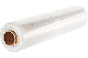 BERRY 40cm x 1.1 KG Heavy Duty Stretch Film Wrap | Multipurpose Clear Pallet Stretch Wrap Film | Extra Strength & Thickness Plastic Wrap | Clear Shrink Wrap | Perfect for Household, Pallet Packing - 1 Roll