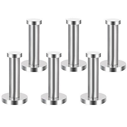 eBoot Edelstahl Wandmontage Robe Haken Mantel Haken Handtuch Wand Garderobenhaken, Gebürstetem Nickel, 3 Zoll, 6 Stück - 5