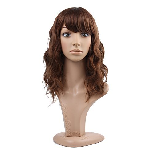 MelodySusie® Charming Mid-length Layered Loose Wave Hairstyle Wig with Bangs (Dark Brown)