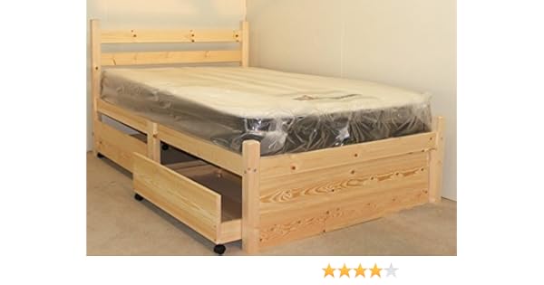 Strictly Beds And Bunks Limited Double Pine Bed With Four Storage