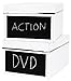 Produktbild Bigso 386204809 2xEmelie DVD-Box, Archivbox, Aufbewahrungsbox, mit Kreidetafel, 2-er Set, 28,5 x 21,5 x 15 cm, weiß 7330061386465, OFFICE