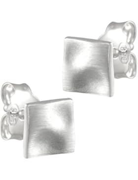 Vinani Damen-Ohrstecker Viereck mattiert Sterling Silber 925 Ohrringe Quadrat OVM
