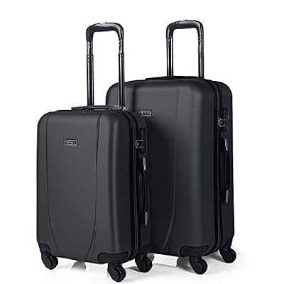 ITACA - Set de 2 Valises de Voyage Rigides 4 Roues Trolley ABS. Résistantes et Légères. Poignée 2 Anses et Cadenas. Petite et Moyenne. 71115, Color Anthracite