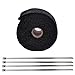 Produktbild Racksoy 5M Auspuff Isolierband Rollen Verteiler Fallrohr Schwarz (1,5 MM Dicke) & 4 Passende Kabelbinder für Auto Motorrad/Ofen und Landmaschinen usw.