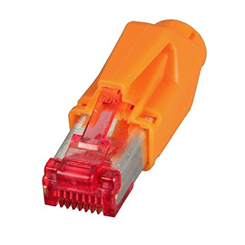 BIGtec 10 x RJ45 Stecker TM21 Hirose CAT.6 orange / Stecker + Tülle + Knickschutz / CAT6 Crimp Stecker - 2