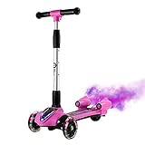 ★ ruedas se encienden! A medida que avanzas, las ruedas giratorias se iluminan en una variedad de colores destellantes + Spray dinámico + Música dinámica, agregando un toque original y divertido al paseo. A los niños les encanta esta característica especial, que hacen que su scooter sea único y proporcione seguridad durante el viaje de invierno a casa desde la escuela.
