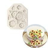  Carry stone Premium Qualität DIY Sonnenblumen Schokoladenkuchen Fondant Plätzchenform Küche Silikonform - Weiß