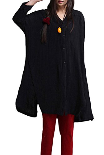 Vogstyle Women's Ruffles Front Buttons Down Blouse Shirt