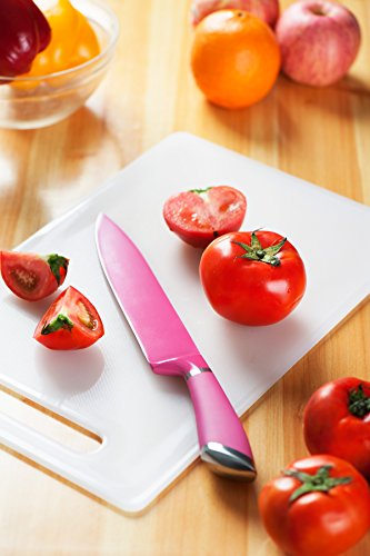 Kuuk 20cm Kochmesser Pink – Hochwertiger Edelstahl für den professionellen Einsatz geeignet – Inklusive Kostenloses Schälmesser – Lebenslange Garantie von Kuuk - 2