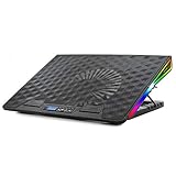 Spirit Of Gamer - AIRBLADE 800 RGB : Refroidisseur pour PC Portable/Ventilateur 18.5 cm Big Fan / 5 Positions réglables / 2 Ports USB / 6 Vitesses de Ventilation/Portables Jusqu'à 17.3' / LED RGB