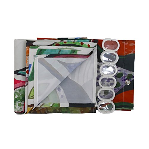 GWELL Top Qualität Anti-Schimmel Duschvorhang Digitaldruck inkl. 12 Duschvorhangringe für Badezimmer Art-I 180x200cm - 3