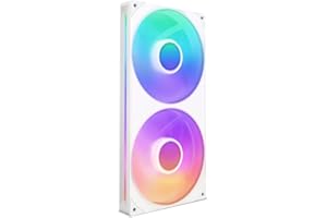 NZXT F280 RGB Core - Unité de ventilation de 280 mm avec deux ventilateurs RVB de 140 mm - Contrôle de la vitesse et de l'éclairage - Pression statique et flux d'air élevés - 8 LED aRGB - Blanc