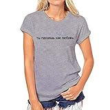 Estilo: Moda Moderna ZCYTIM Mujeres de la Marca tés Letra de la impresión de la Moda Rusa Negro Blanco Gris Camiseta de Manga Corta o-Cuello de   la Camisa