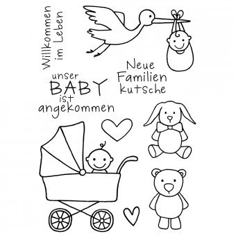 Efco Stempel Clear Baby transparent, A7/ 74 x 105 mm, 9-teilig