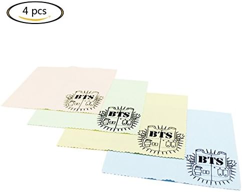 Coaste Antilane 4 Pack Kpop Bts Cleaning Cloth for Glasses Workshop Cloth Microfibre Cloths Cleaning Cloth Cleaning Cloth Ideal For Cleaning Glasses, Glasses (Touchscreen Display, Smartphone, iPad, Tablets, Laptops, LCD Screens