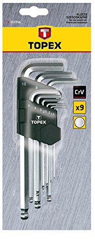 Topex 35d957 Sechskant – Schlüsselsatz 9 (Tropfen)