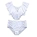 Produktbild Bikini-Set Internet Damen Plus Size Einfarbig Schulterfrei Crop Tops Reizvolle Bademode + Vintage Farbdruck Badeshorts Mode Swimwear Beachwear Badeanzug High Waist Bikini Set (Weiß, 3XL)