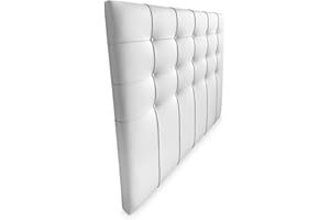 mattfy - Cabecero Berlin Acolchado, Tapizado Premium en Polipiel de Alta Gama, Medidas 145 x 120 cm (Cama de 135/140), Blanco