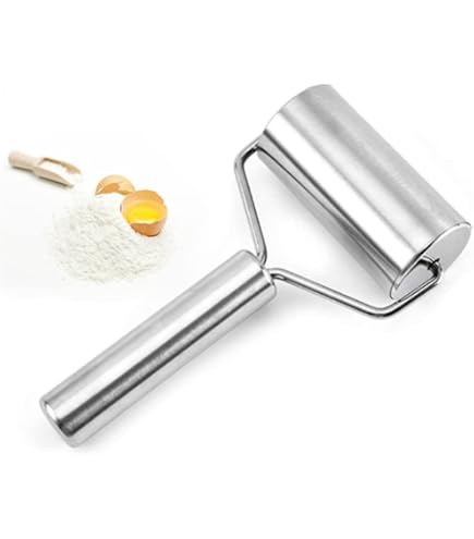 Gativs Nudelholz Edelstahl - Doppelkopf Teigrolle Antihaft Backzubehör