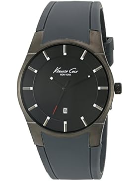 KENNETH COLE HERREN-ARMBANDUHR 42MM ARMBAND SILIKON GRAU QUARZ ANALOG 10027723