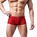 Produktbild Herren Boxershorts,Beikoard Männer Unterwäsche Sexy Bequeme Atmungsaktive Unterhose Nachtwäsche Nachtwäsche Ausstattung der Perspektivemasche sexy Versuchung Antibacterial Elegant Unterhose (M, Rot)
