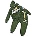 WANGSAURA Little Boys' Pullover Hoodie Pant Set With Pocket Star "USA Army"Print