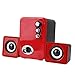 Produktbild Demiawaking 3D Sound 2.1 CH PC Computer Lautsprecher mit Dual Subwoofer Laptop Desktop (Rot)