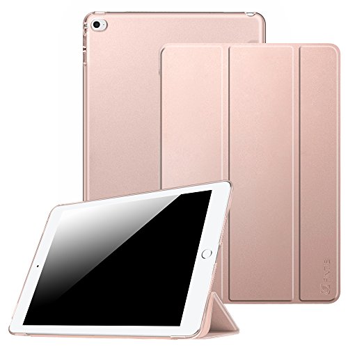 Fintie iPad Air 2 Hülle Case - Ultra Slim Superleicht Schutzhülle mit Lichtdurchlässig Rückseite Abdeckung Smart Cover Tasche mit Auto Schlaf / Wach und Standfunktion für Apple iPad Air 2 / iPad 6, Roségold
