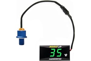 NORXI Motorrad-Öl-Thermometer, digitales Öl-Thermometer, elektronisches Ölthermometer mit Temperatursensor-Adaptern (Grün, M12 x 1,5)