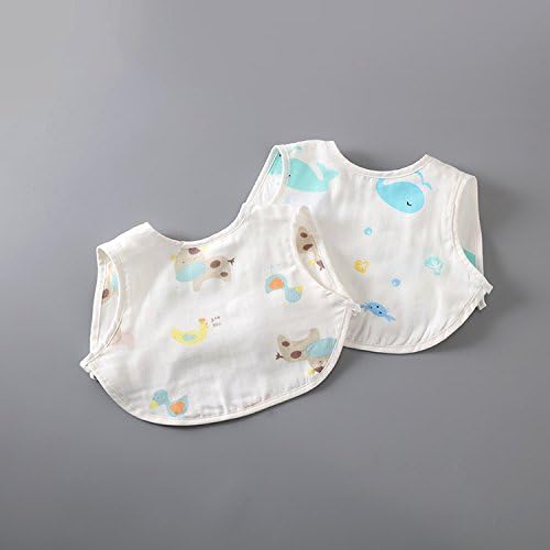 Damjic Baby Baby Bib Vest Pocket Sleeveless Lace Napkin Slobber Rice Cotton Gauze Bib E