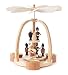 Produktbild Pyramide modern mit Striezel-Kindern und Weihnachtsmann, für Teelichter, von DREGENO SEIFFEN 24 cm – Original erzgebirgische Handarbeit, Weihnachtsdekoration