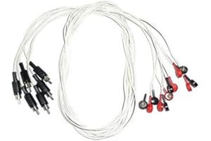 TECHNOMEDIA Kit di 6 Cavi RCA Clip 4mm per Elettrodi Biosan, Amerika, Samas