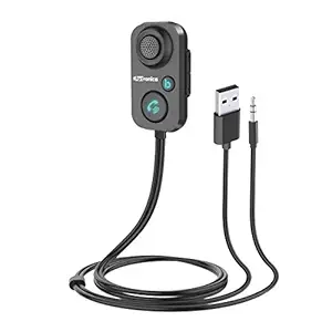 Portronics AUTO 12 in-Car Bluetooth Receiver for Handsfree Calling, Music System, Supports All Smartphones (Black)