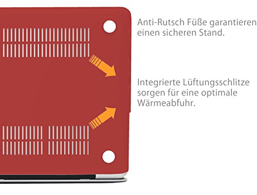 MyGadget MacBook Pro Retina 15 Zoll *Gummi* Case – Model Anfang ´13 – Mitte ´16 (A1398) Plastik Mac Hülle Schutzhülle Hartschale Cover (Bordeaux Rot) - 4